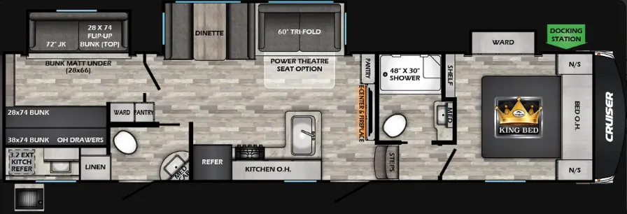 2024 CrossRoads Cruiser 32BH floor plan