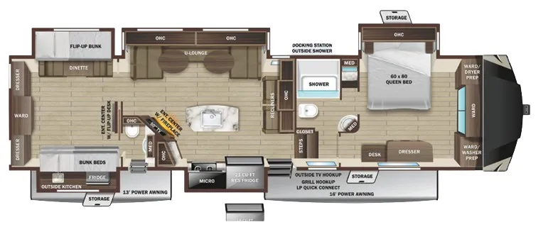Highland Ridge Mesa Ridge 395BHS floor plan