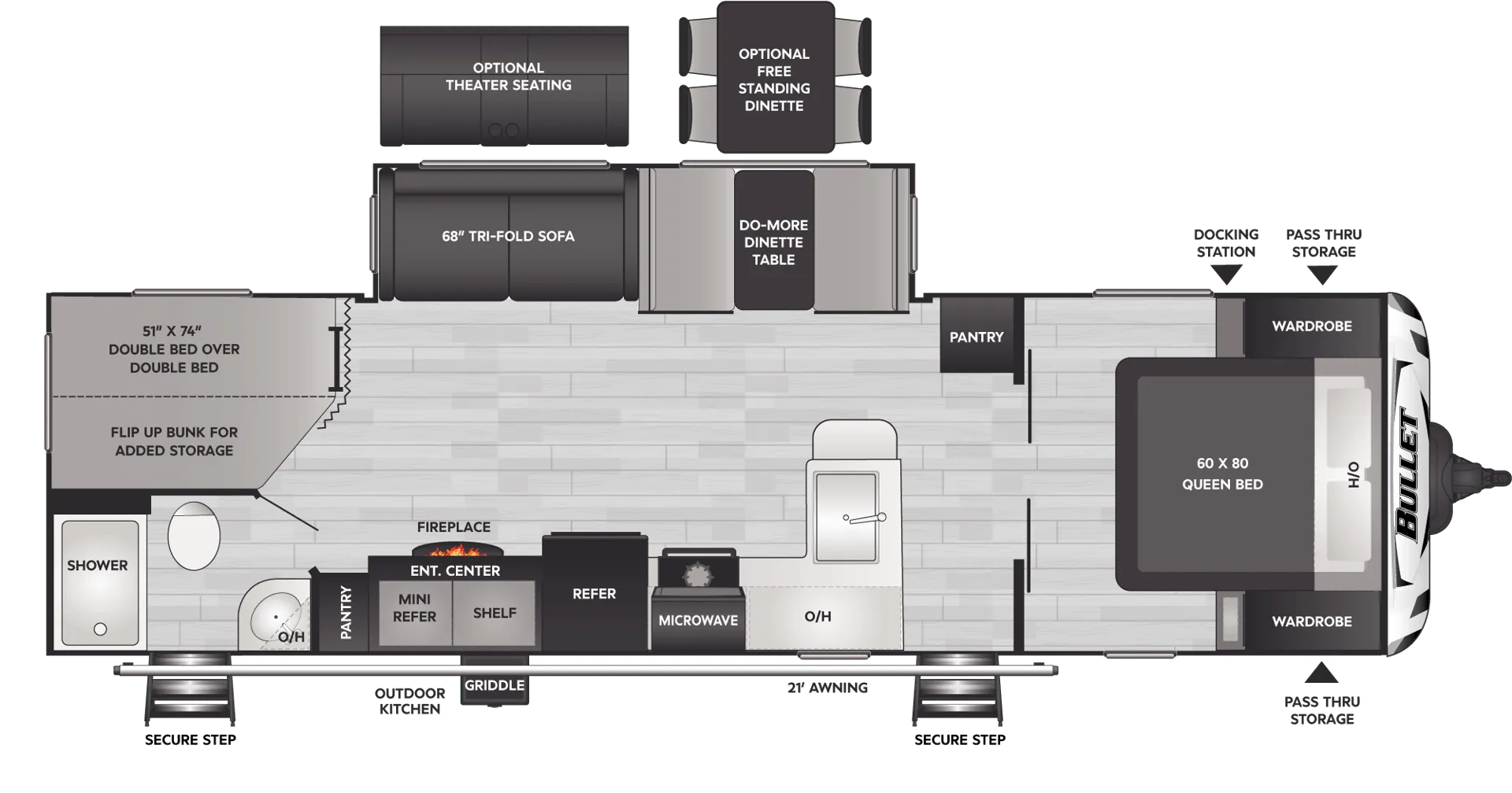 Keystone Bullet 290BHSWE floor plan