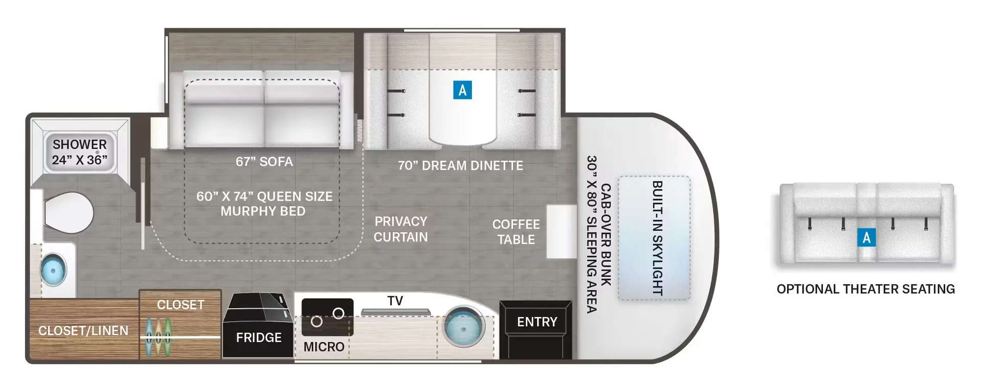 2026 Thor Motor Coach Tiburon Sprinter 24FB - Floor plan
