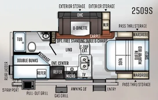 Forest River Rockwood Mini Lite 2509S floor plan
