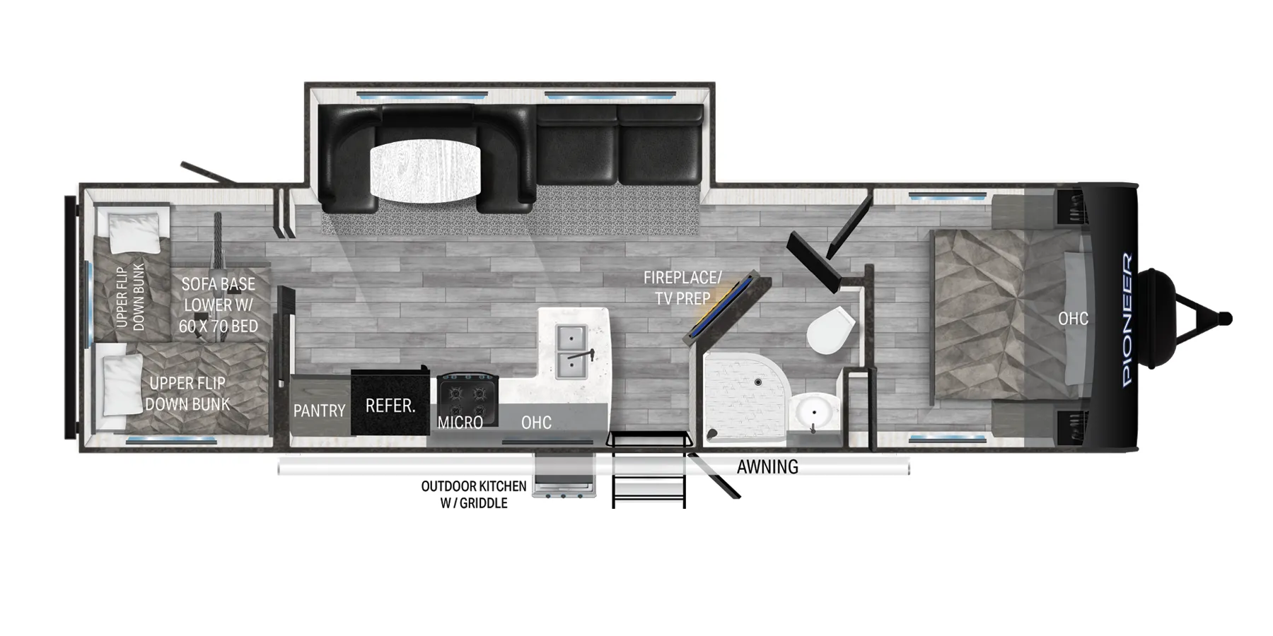 Heartland Pioneer BH322 floor plan