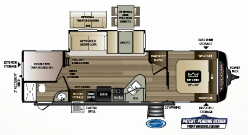 Keystone Cougar Half-Ton 29BHS floor plan