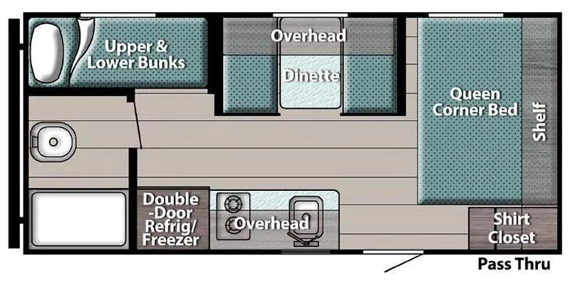 Gulf Stream Kingsport Super Lite 199DD floor plan