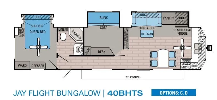 Jayco Jay Flight Bungalow 40BHTS floor plan