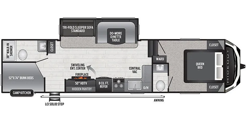 2020 Keystone Hideout 301DBS - Floor plan