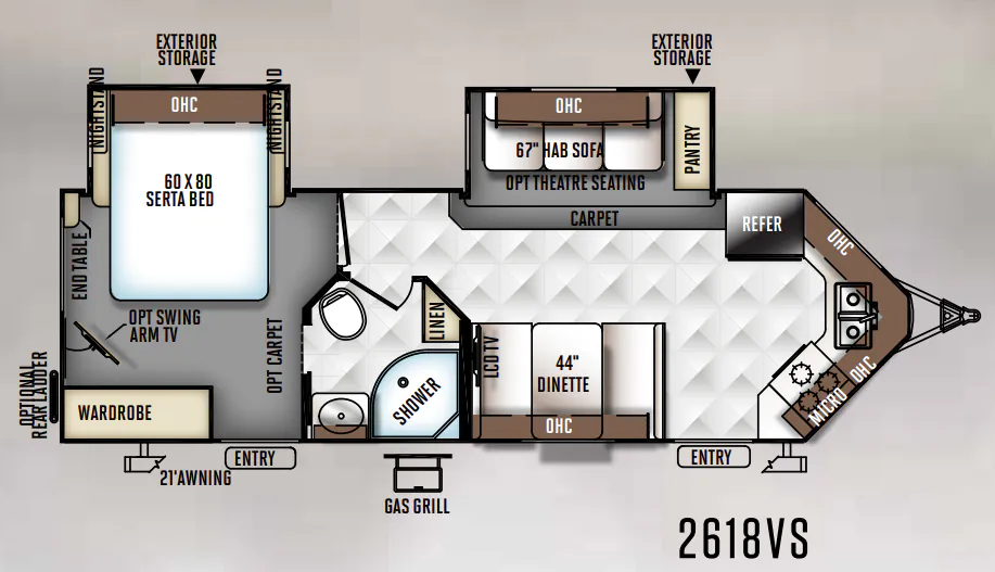 Forest River Rockwood Ultra V 2618VS floor plan