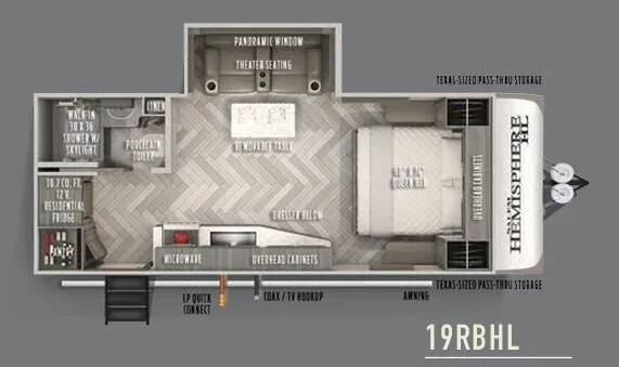 Forest River Salem Hemisphere Hyper-Lyte 19RBHL floor plan