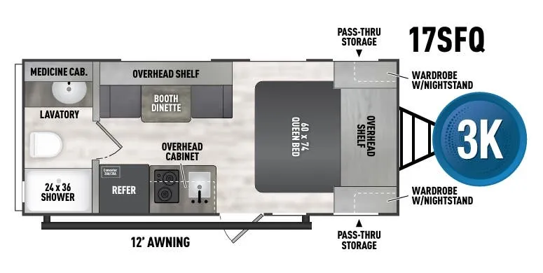 Forest River Viking 17SFQ floor plan