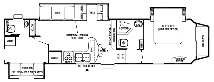 Forest River Cedar Creek Silverback 31B2 floor plan