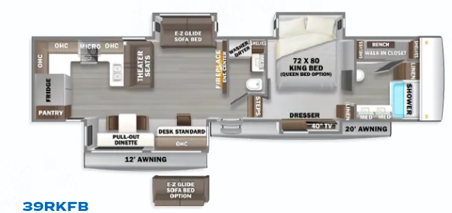 Forest River RiverStone 39RKFB floor plan