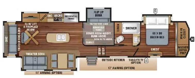 Jayco North Point 377RLBH floor plan