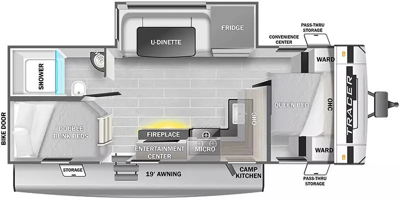 2023 Prime Time Tracer 25BHS - Floor plan