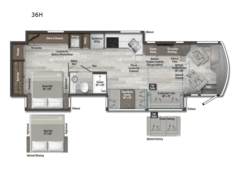 2023 Winnebago Forza 36H floor plan