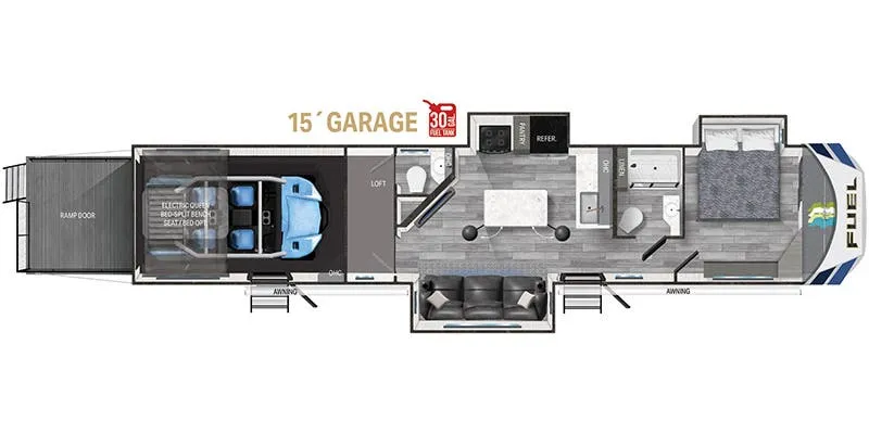 Heartland Fuel 395 floor plan