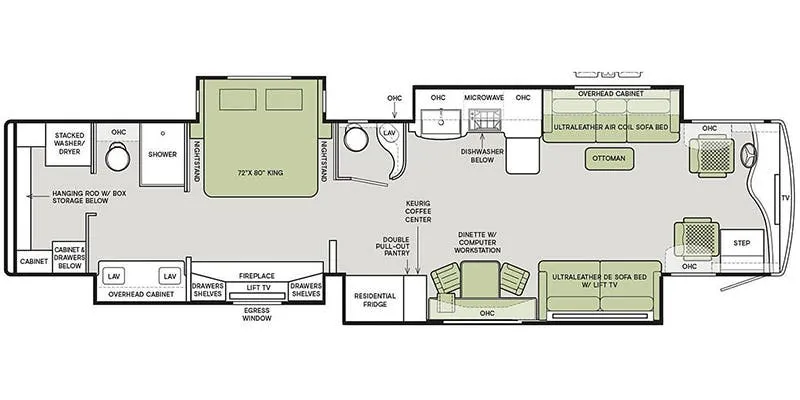 Tiffin Zephyr 45 PZ floor plan