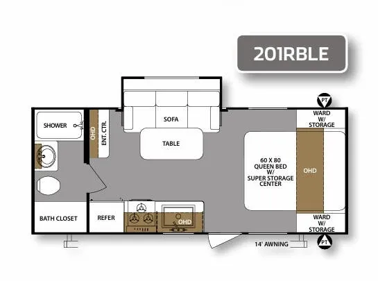 Forest River Surveyor Legend 201RBLE floor plan