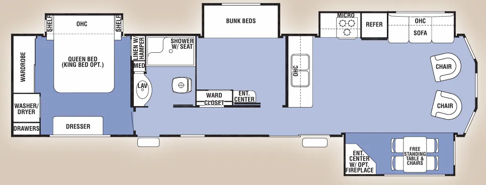Forest River Cedar Creek Cottage 40CB2 floor plan