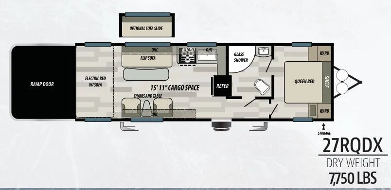 Forest River Shockwave 27RQDX floor plan
