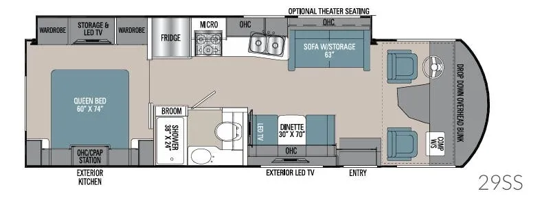2019 Coachmen Pursuit 29SS floor plan