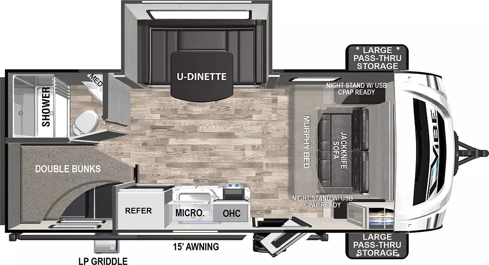 2026 Forest River Vibe 18DB - Floor plan
