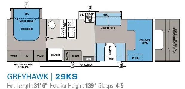 Jayco Greyhawk 29KS floor plan