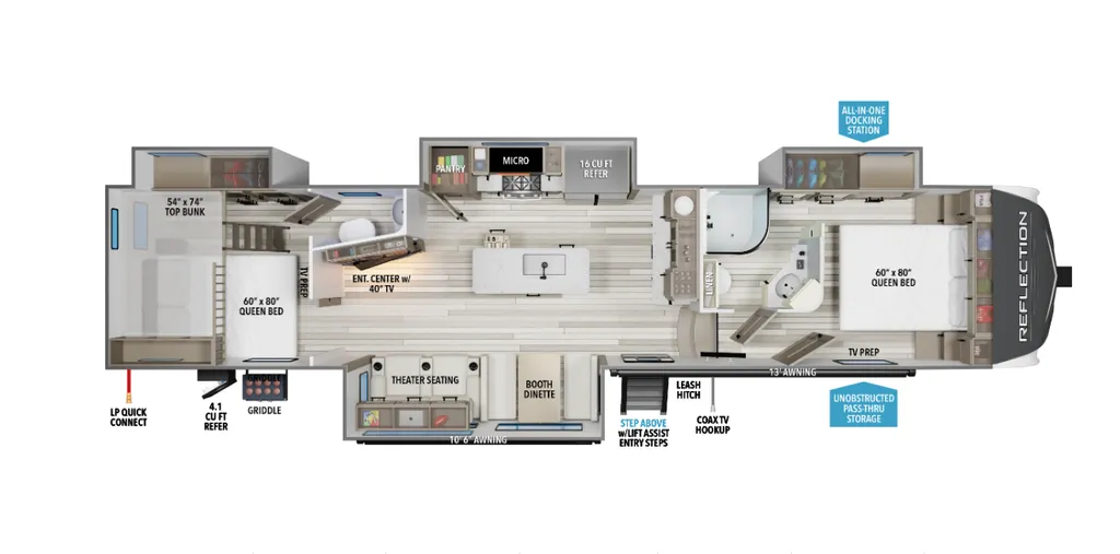 2026 Grand Design Reflection 362TBS floor plan