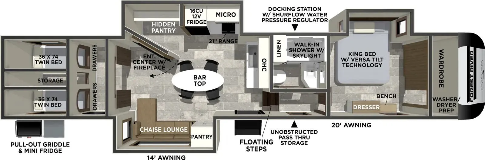 2026 Forest River Impression 36BR3 - Floor plan