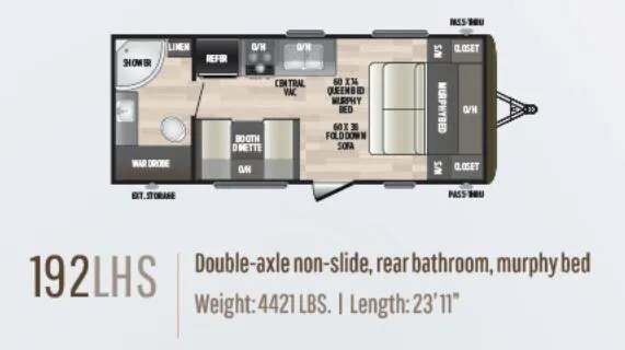 Keystone Hideout LHS 192LHS floor plan