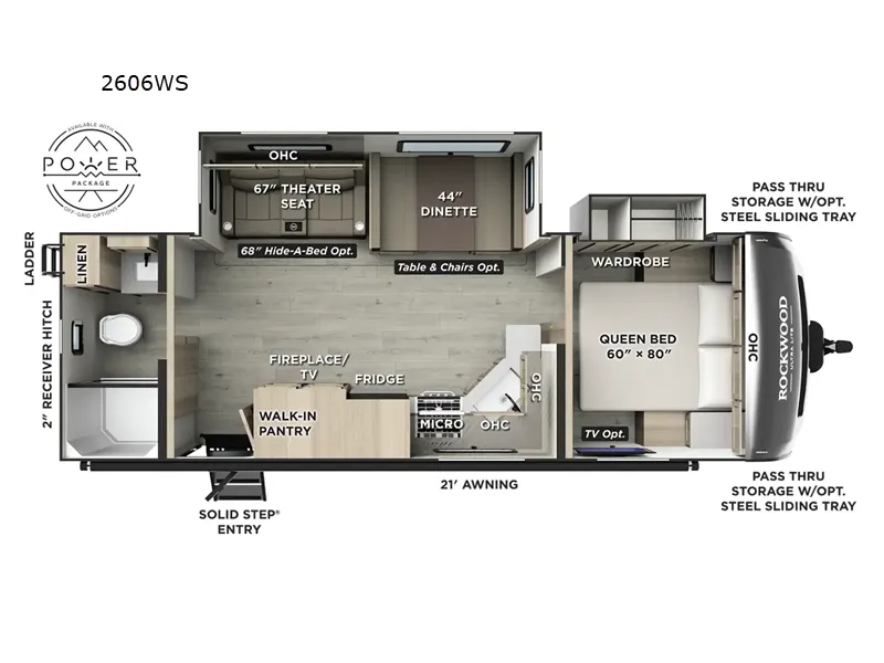 2026 Forest River Rockwood Ultra Lite 2606WS - Floor plan