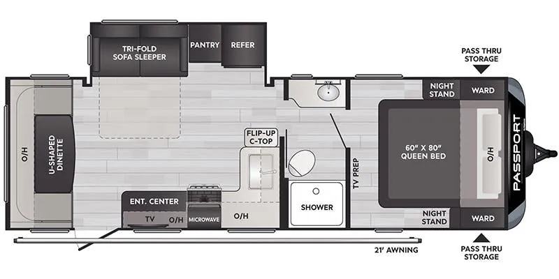 2022 Keystone Passport SL Series 252RD - Floor plan