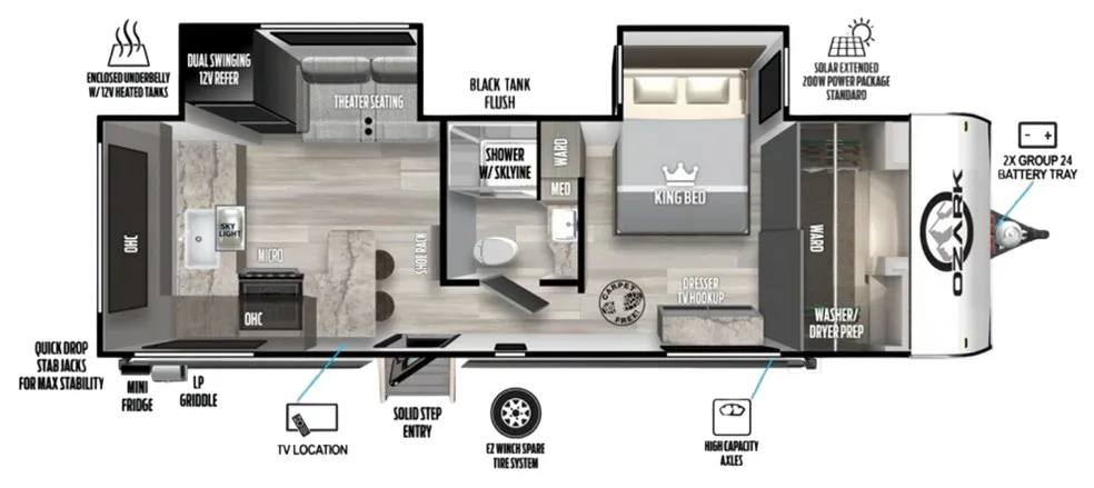 2023 Forest River Ozark 2670RK - Floor plan
