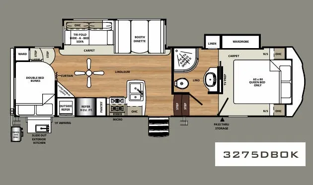 Forest River Sandpiper HT 3275DBOK floor plan