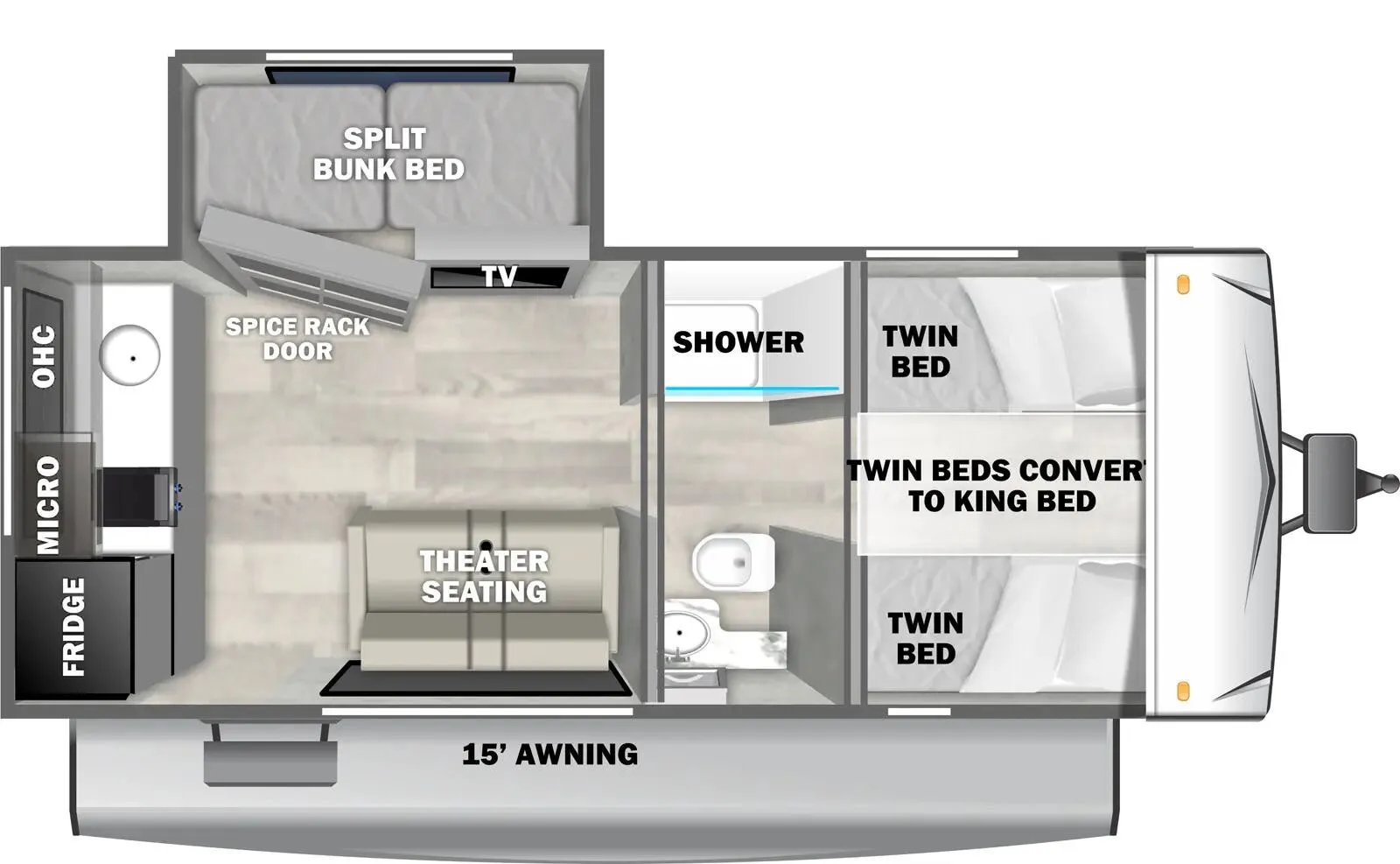 Forest River EVO Select 165VW floor plan