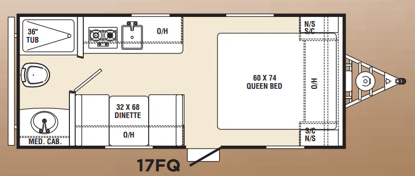 Forest River Viking 17FQ floor plan