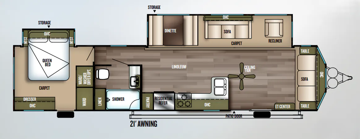Forest River Wildwood DLX 39FDEN floor plan