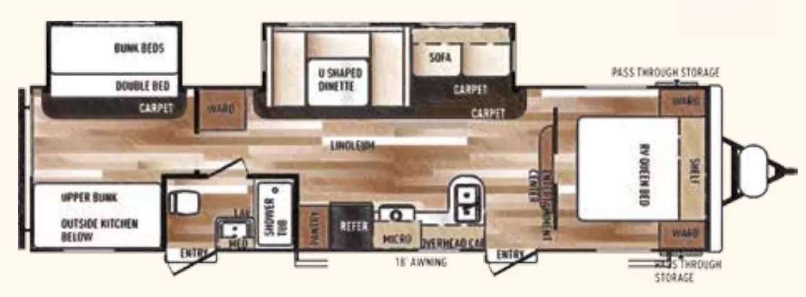 Forest River Salem 32BHDS floor plan