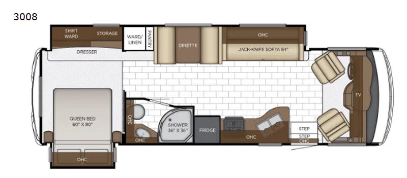 2018 Newmar Bay Star Sport 3008 — Floor plan