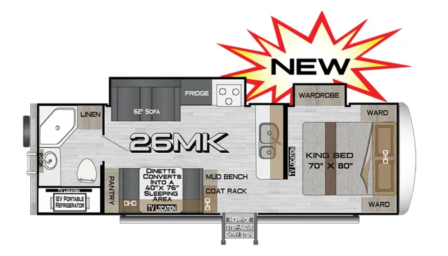 Northwood Arctic Fox NXT 26MK floor plan