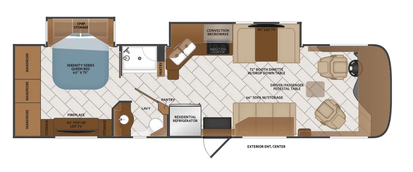 1995 Fleetwood Pace Arrow 33D - Floor plan