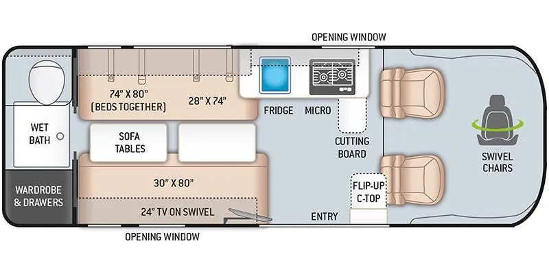 2022 Thor Motor Coach Sequence 20L - Floor plan