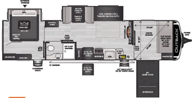 Keystone Outback 342CG floor plan