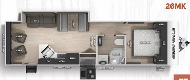 Forest River Cherokee Grey Wolf 26MK floor plan