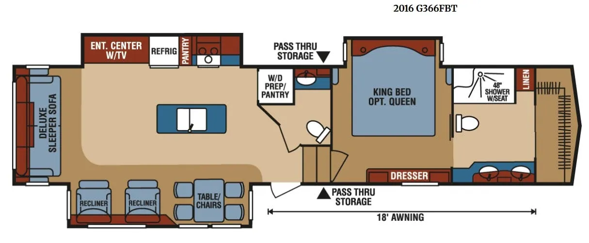 K-Z Durango Gold G366FBT floor plan