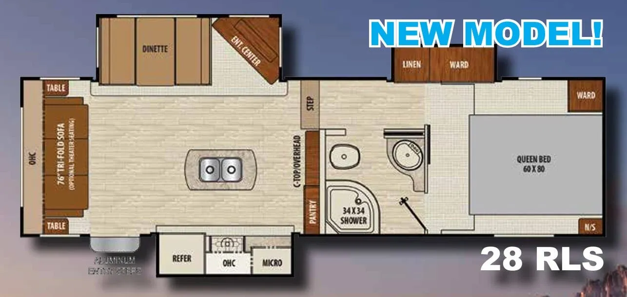 2017 Coachmen Chaparral Lite 28 RLS - Floor plan