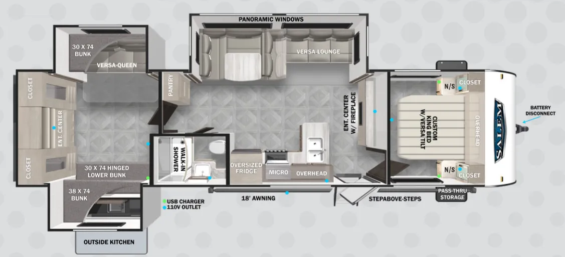 Forest River Salem 31KQBTS floor plan