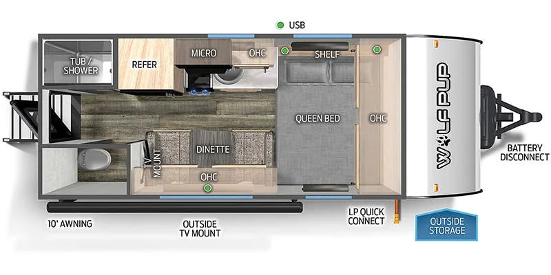 Forest River Cherokee Wolf Pup Black Label 14CCBL floor plan