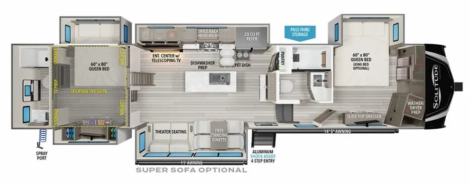 Grand Design Solitude 391DL floor plan
