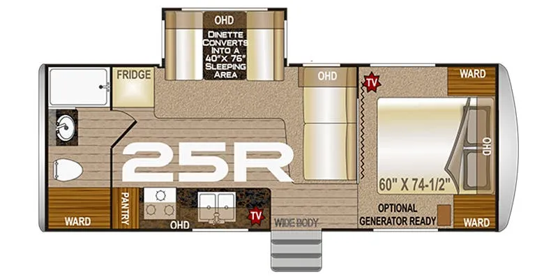 Northwood Arctic Fox North Fork 25R floor plan