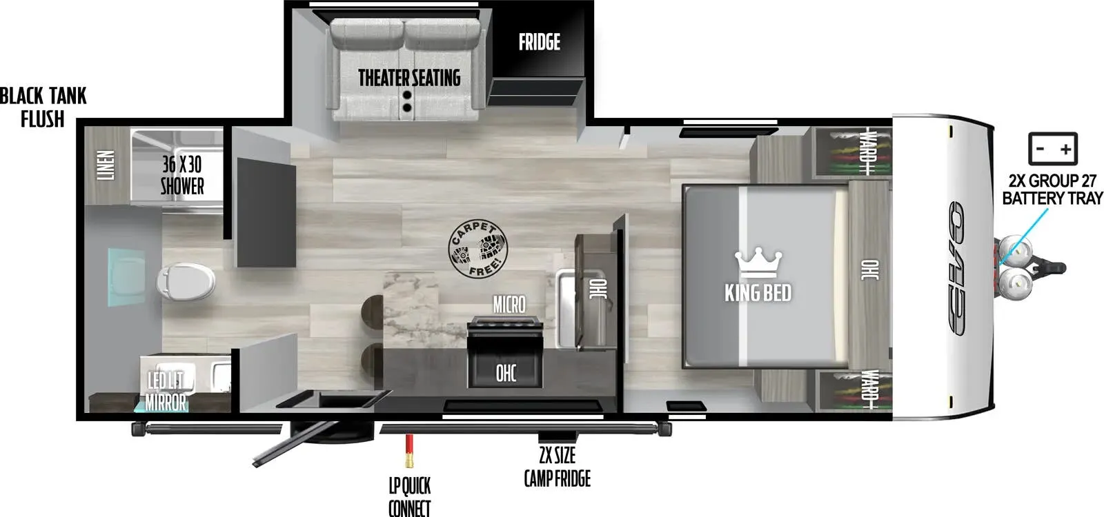 Forest River EVO 24RB floor plan